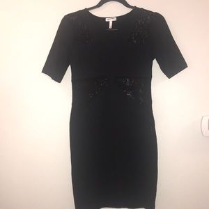 Leith Black Lace Cutout Dress